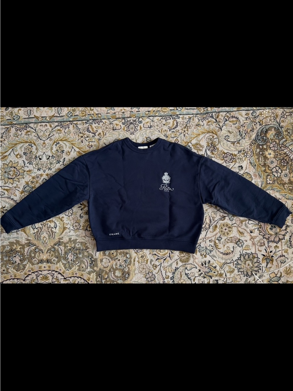 Frame Ritz Paris Concierge L Large Navy Blue Sweater Hotel